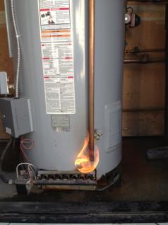 water heater on fire requires emergency plumbing repairs